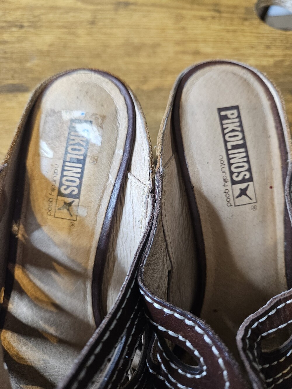 Vintage Pikolinos Capri Brown Cut Out Wedge Sandals 41 10.5-11  W8F-0725 Leather - Picture 4 of 7